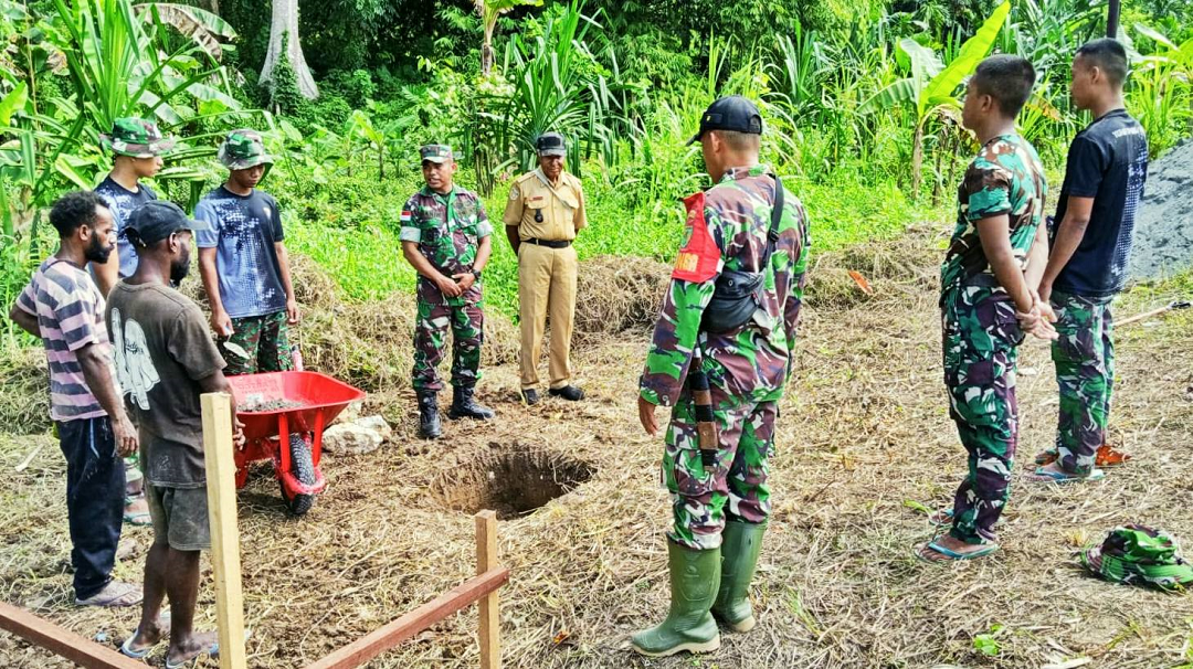 Danramil 1701-04/Arso Pimpin Ground Breaking Jembatan Garuda Tahap III di Kabupaten Keerom