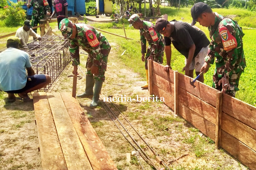 Peran Aktif Babinsa Merauke, Pembangunan Jembatan Garuda di Kampung Candra Jaya Resmi Dimulai